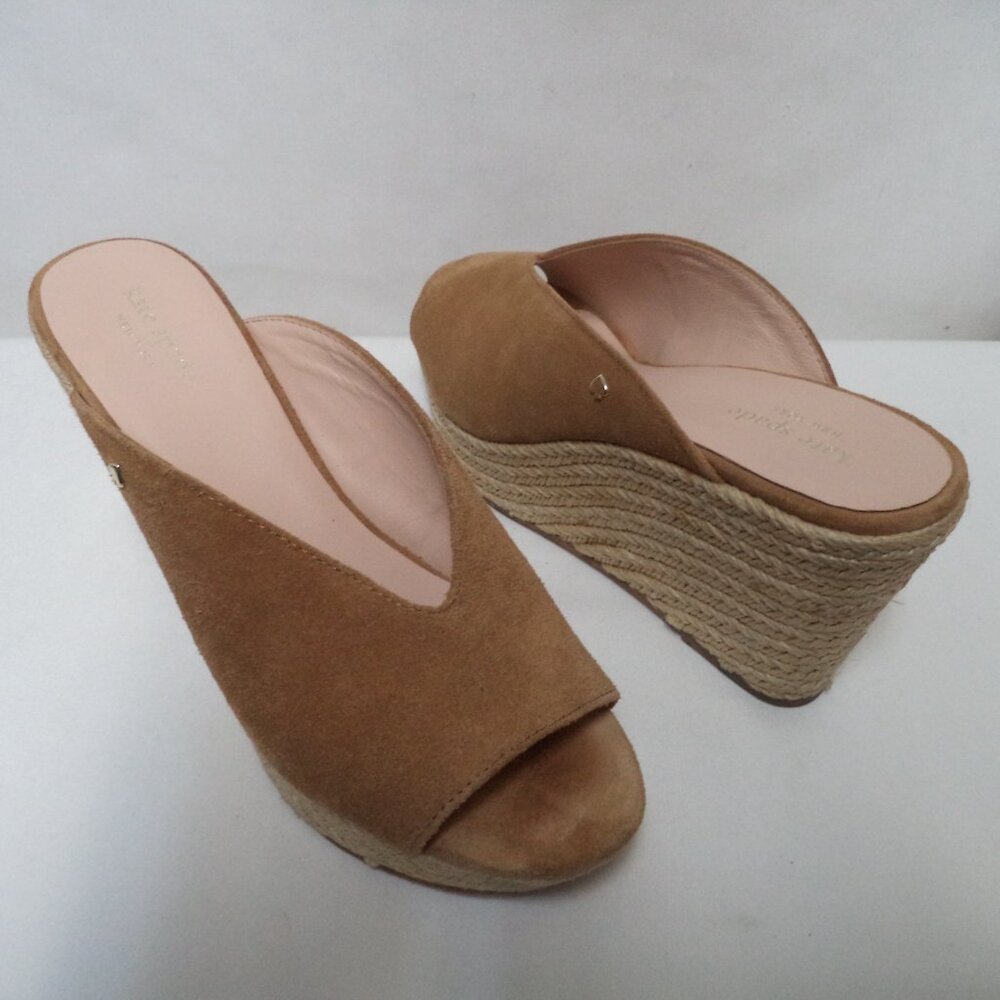 Kate Spade Thea wedge Suede espadrille sandals heels platform NEW Size Sz 9